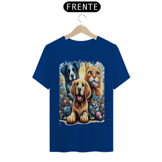 Nome do produto T- shirt Classic -  Amigos para sempre - Gatos e Cães