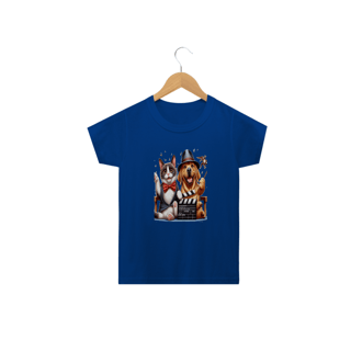 Nome do produto Camiseta Classic Infantil 2a/14a - Gato e cachorro claquete 