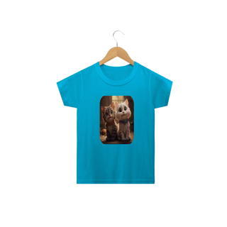 Nome do produto Camiseta Classic Infantil 2a/14a - Camiseta para Garotada 2 gatinhos