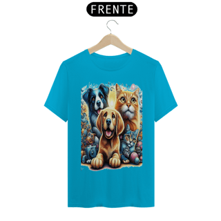 Nome do produto T- shirt Classic -  Amigos para sempre - Gatos e Cães