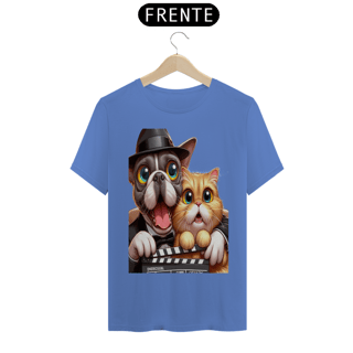 Nome do produto T-Shirt Estonada –  Gato e cachorro claquete