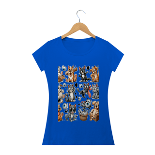 Nome do produto Camiseta Baby Long Classic -Gatos e cachorro Coletânea II