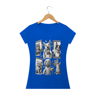 Nome do produto Camiseta Baby Long Classic -Gatos e cachorro Coletânea III