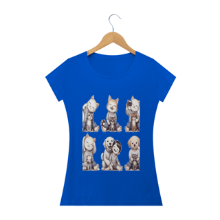 Nome do produto Camiseta Baby Classic Long- Camiseta coletânea bebê gatos e cachorro