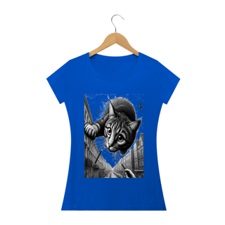 Nome do produto Camiseta Baby Long Quality - Gato saindo do céu