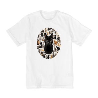 Nome do produto Camiseta Quality Infantil 10a/14a - Gato Preto