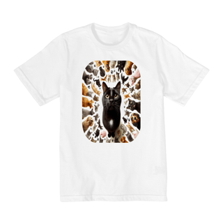 Nome do produto Camiseta Quality Infantil 10a/14a –Gato Preto