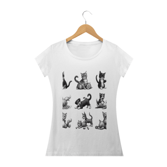 Camiseta Baby Long Classic -Gatos e cachorro Coletânea