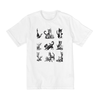 Nome do produto Camiseta Quality Infantil 2a/8a -Camiseta Gatos e cachorro Coletânea