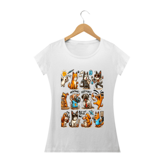 Camiseta Baby Long Quality –Gatos e cachorro Coletânea IV