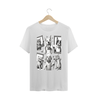 Nome do produto T-Shirt PLUS SIZE - Gatos e cachorro Coletânea III