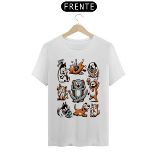 Nome do produto T- shirt Quality - Gatos e cachorro Coletânea V