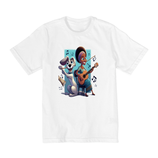 Nome do produto Camiseta Quality Infantil 10a/14a - Camiseta cachorro Tocando