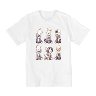Nome do produto Camiseta Quality Infantil 2a/8a - Camiseta coletânea bebê gatos e cachorro