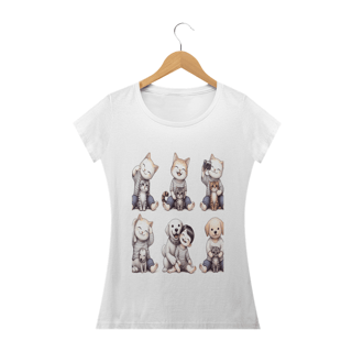Nome do produto Camiseta Baby Classic Long- Camiseta coletânea bebê gatos e cachorro