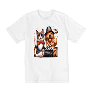 Nome do produto Camiseta Quality Infantil 10a/14a- Gato e cachorro 
