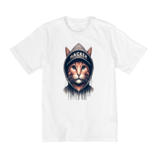 Nome do produto Camiseta Quality Infantil 10a/14a - Gato Hacker