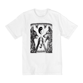 Nome do produto Camiseta Quality Infantil 10a/14a - Harmonia Gato e Cão