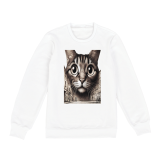 Nome do produto Moletom Fechado Unissex - Gato Frontal