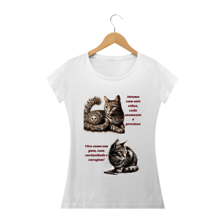 Nome do produto Camiseta Baby Long Quality - Gato em desenho Lápis II