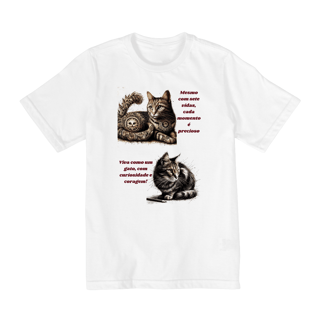 Nome do produto Camiseta Quality Infantil 10a/14a- Gato em desenho Lápis II