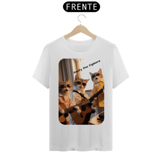 Nome do produto T-Shirt Quality – Gato -Banda Gatify Poo Fighters