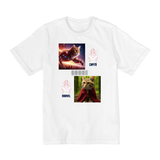 Camiseta Quality Infantil 10a/14a -Gato Goose Marvel I