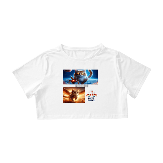 Camiseta Cropped - Gato Goose Marvel II