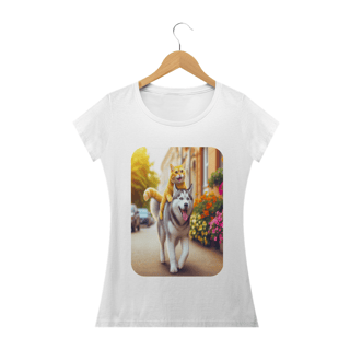 Nome do produto Camiseta Baby Classic Long- Camiseta Gatos e Husky