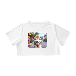 Nome do produto Camiseta Cropped -Camiseta Gatos e Husky III