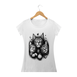 Nome do produto Camiseta Baby Long Classic - 3 Gatinhos sorrindo,