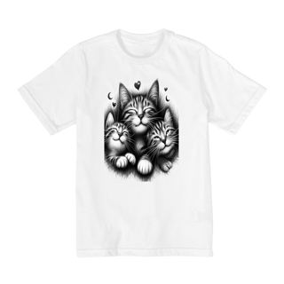 Nome do produto Camiseta Quality Infantil 10a/14a - 3 Gatinhos sorrindo