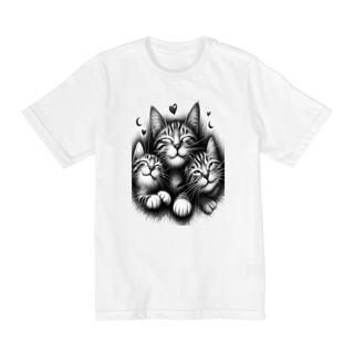 Nome do produto Camiseta Quality Infantil 2a/8a -3 Gatinhos sorrindo
