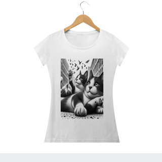 Nome do produto Camiseta Baby Long Classic - Gato Batman