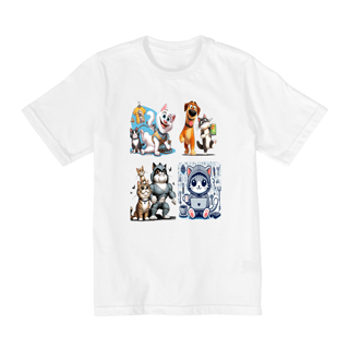 Nome do produto Camiseta Quality Infantil 2a/8a - Quadro Gatos