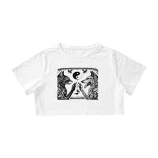 Nome do produto Camiseta Cropped - Harmonia Gato e Cão