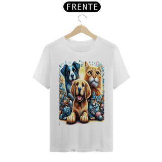Nome do produto T- shirt Classic -  Amigos para sempre - Gatos e Cães