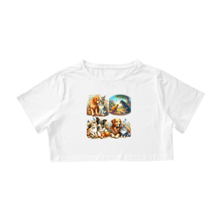 Nome do produto Camiseta Cropped - Gatos&Cães