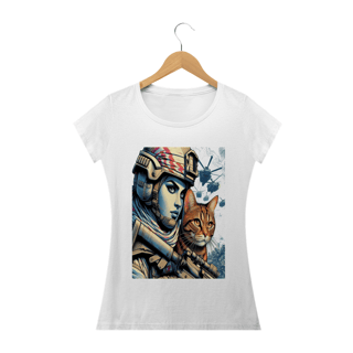Nome do produto Camiseta Baby Long Classic- Gato e Soldada