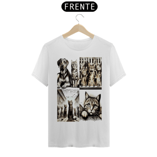 Nome do produto T-Shirt Classic - 4 gatos e 1 cachorro