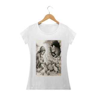 Nome do produto Camiseta Baby Long Classic - Gato alimenta