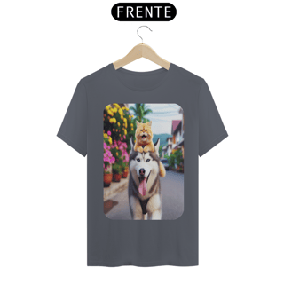 Nome do produto T-Shirt Classic - Camiseta Gatos e Husky