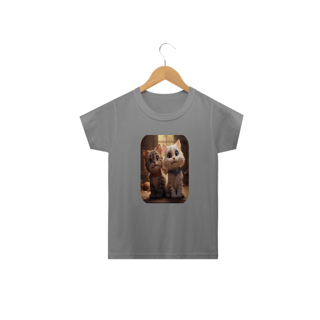 Nome do produto Camiseta Classic Infantil 2a/14a - Camiseta para Garotada 2 gatinhos