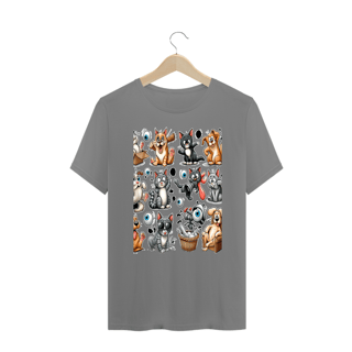Nome do produto T-Shirt PLUS SIZE - Gatos e cachorro Coletânea II 