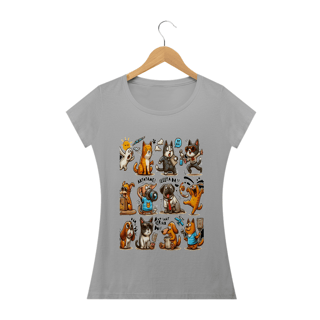 Nome do produto Camiseta Baby Long Classic -Gatos e cachorro Coletânea IV