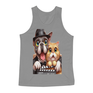 Nome do produto Regata Masculina-Gato e cachorro claquete