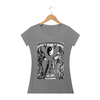 Nome do produto Camiseta Baby Long Quality -Harmonia Gato e Cão