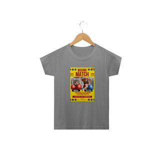 Nome do produto Camiseta Classic Infantil 2a/14a - Boxe GatoXCão Peso Pulga -Amarelo