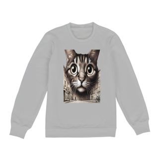 Nome do produto Moletom Fechado Unissex - Gato Frontal