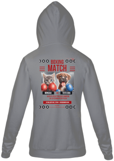 Nome do produto Moletom Capuz e ziper - Boxe GatoXCão Peso Pulga